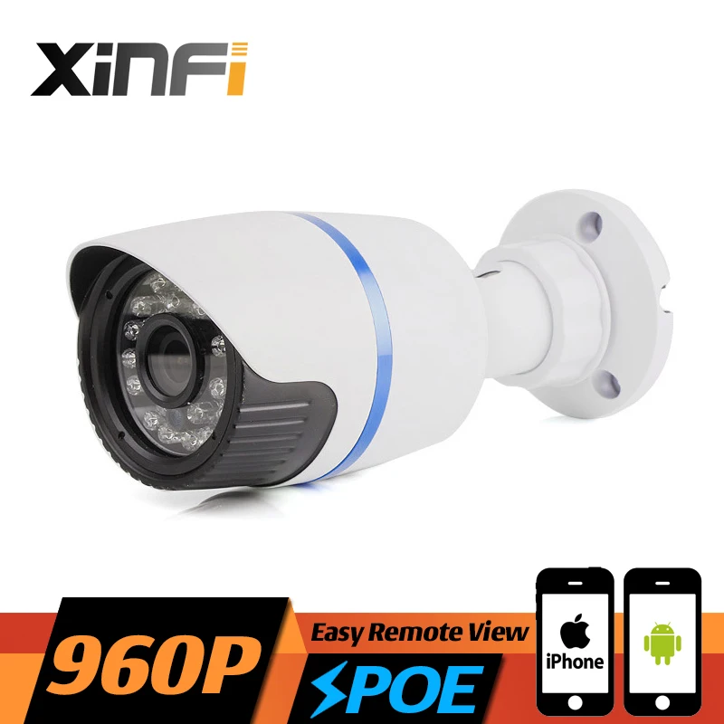 

XINFI HD 1.3 MP CCTV POE camera night vision indoor / outdoor Waterproof network CCTV 960P IP camera P2P ONVIF remote view