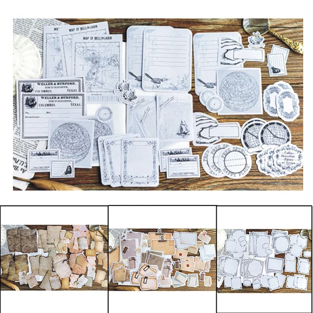 45ชิ้น/ถุงวินเทจความทรงจำเขียนได้กระดาษสติกเกอร์แพคเกจหนึ่งหน้าเก่ากระดาษDIYสติกเกอร์ตกแต่งไดอารี่อัลบั้มสมุด