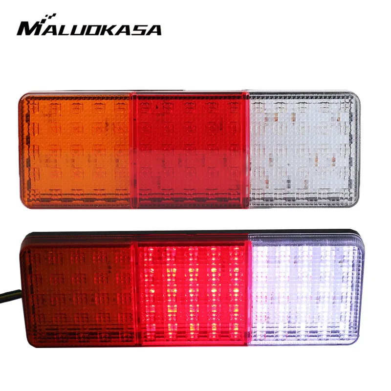 

MALUOKASA 2Pcs 12V 75 LED Rear Tail Light Reverse Lamp Turn Lights 5 Function For Trailer Caravan Truck Lorry Stop Indicator