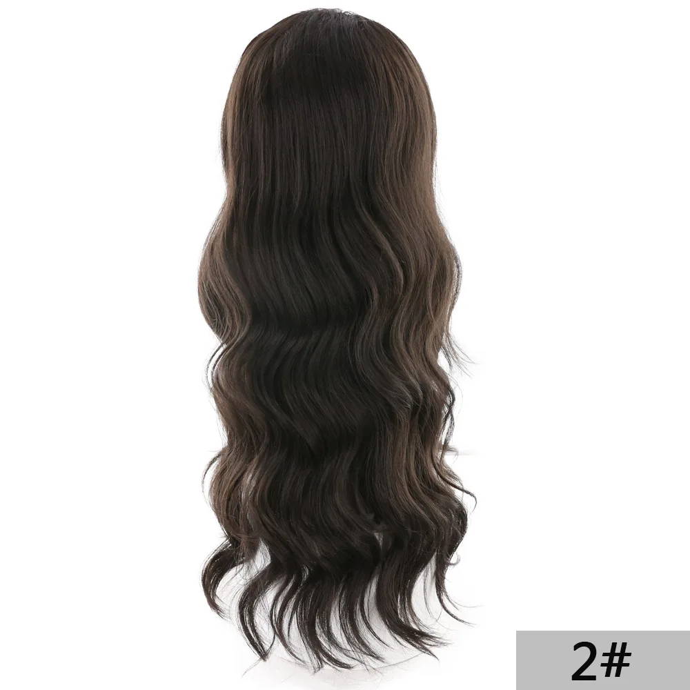 Длинные волнистые синтетические волосы спереди парик SOKU свободная часть бесклеевая из швейцарского кружева для парика для черных женщин термостойкие волокна серые парики - Цвет: #2