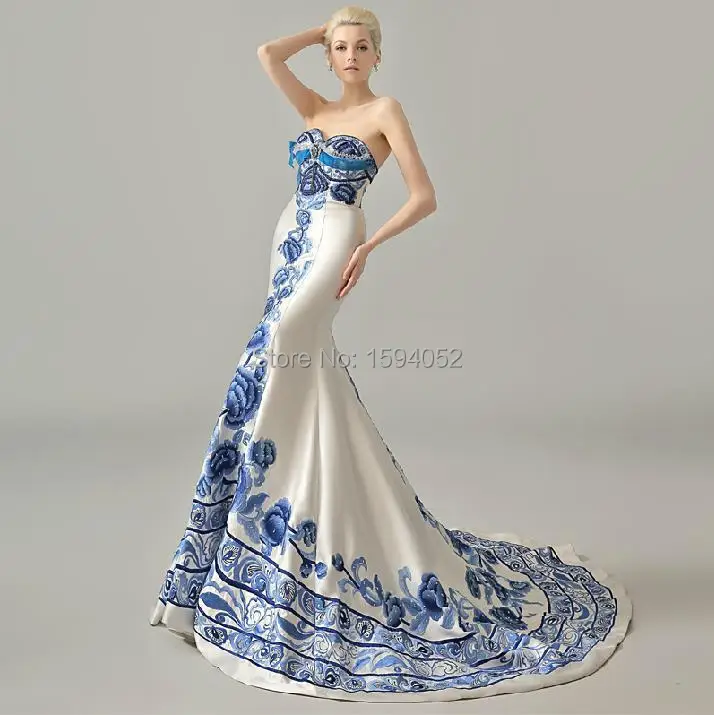 2017 New Wedding Dress Exclusive Special For Chinese Style Blue And 2017 New Wedding Dress Exclusive Special For Chinese Style Blue And White In Dresses From Weddings Events On Aliexpress Alibaba