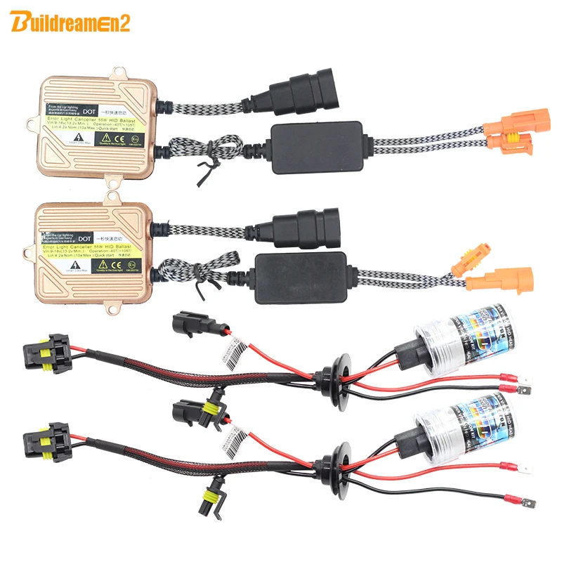 Buildreamen2 H7 55W Car Conversion HID Xenon Kit Ballast Bulb 4300K 12000K Auto Headlight Fog Lamp