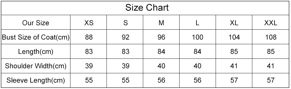 SIZE CHART