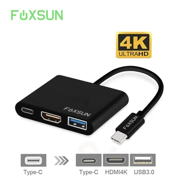 

3 in1 USB 3.1 Type-C to HDMI Adapter with USB 3.0 Port and USB-C Power Delivery Multiport Type C Hub Adapter with Aluminium Case