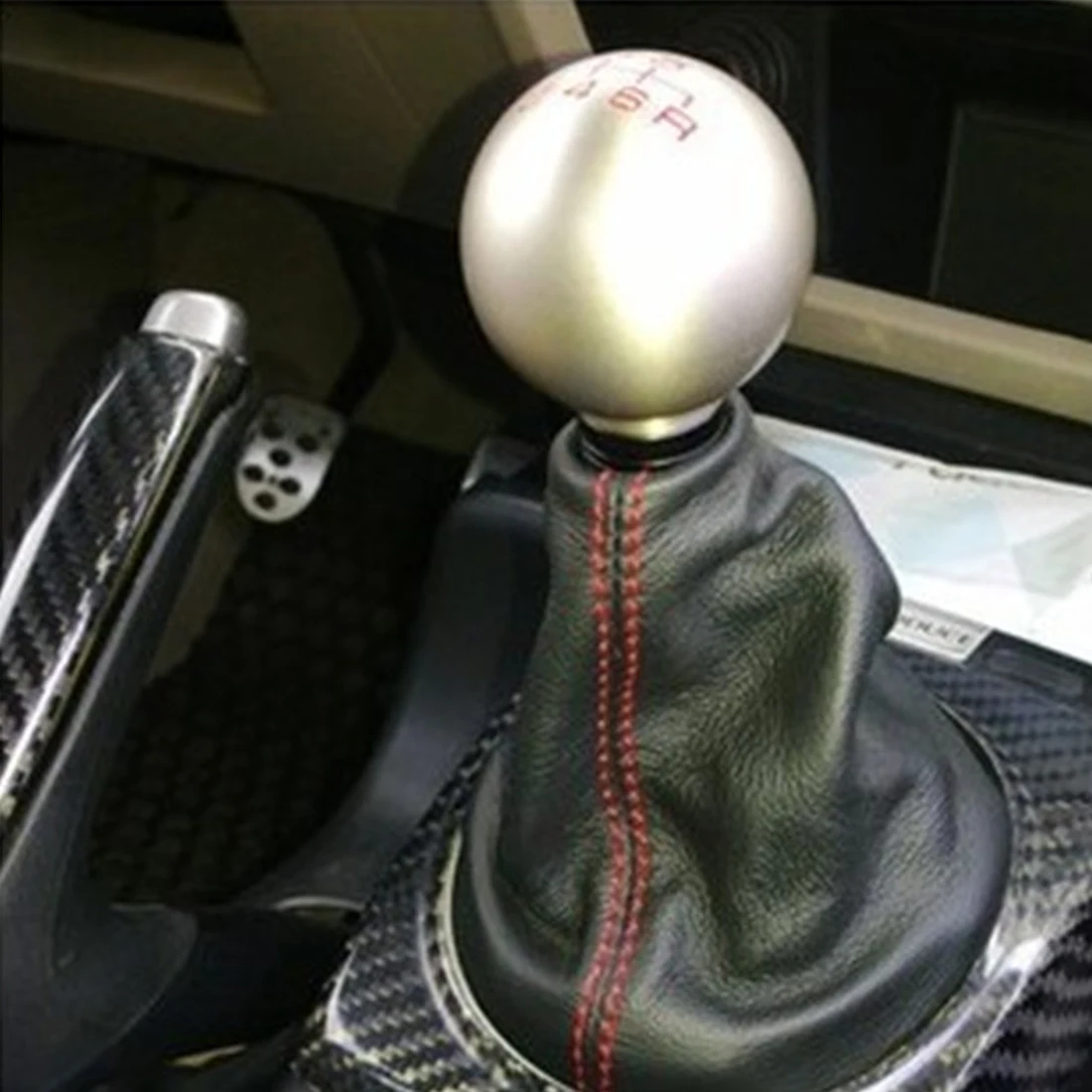 

dewtreetali New Arrival Aluminum Round 5/6 Lever Speed Manual Gear Shift Knob M10x1.5 Thread For Honda Civic Odyssey Accord