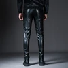New Winter Mens Skinny Biker Leather Pants Fashion Faux Leather Motorcycle Trousers For Male Stage Club Wear ► Photo 3/6