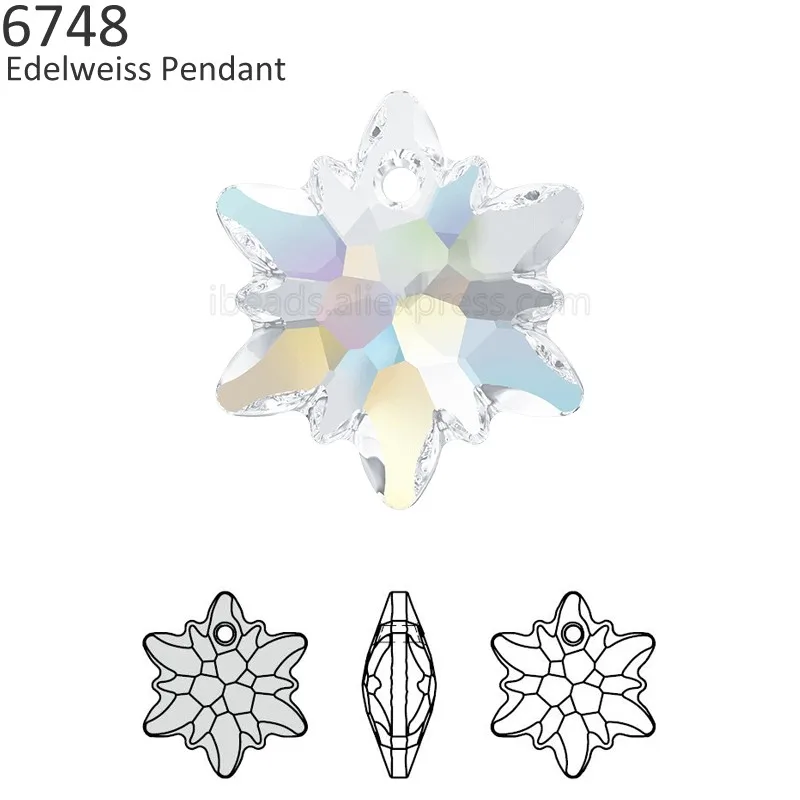 

(1 piece) 100% Original Crystal from Swarovski 6748 Edelweiss pendant Austrian loose beads rhinestone for DIY jewelry making