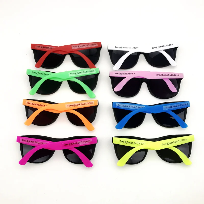 Настройте свой собственный дизайн Пластик солнцезащитные очки 24 пары неоновые Цвет игрушка солнцезащитные очки вечерние пользу солнцезащитные очки пляжные вечерние пользу подарки