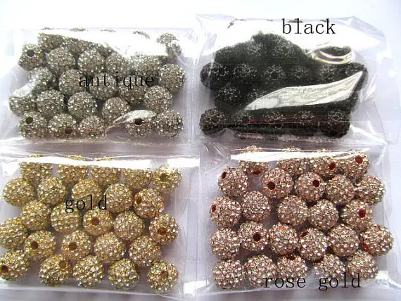 

High Quality 100pcs pave round Micro Pave Crystal diy Ball beads, Micro Pave Findings Charm, Round connector 6-14mm,