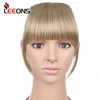Leeons Natural Straight Synthetic Blunt Bangs High Temperature Fiber Brown Women Clip-In Full Bangs With Fringe Of Hair 6 Inch ► Photo 3/6
