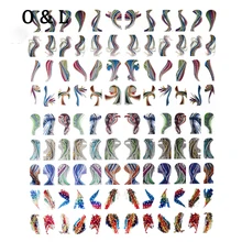 Colorful 3d Nail Stickers 108pcs/sheet Adhesive Metallic Stylish Design Nail Decal DIY Nail Art Decoration Supplies