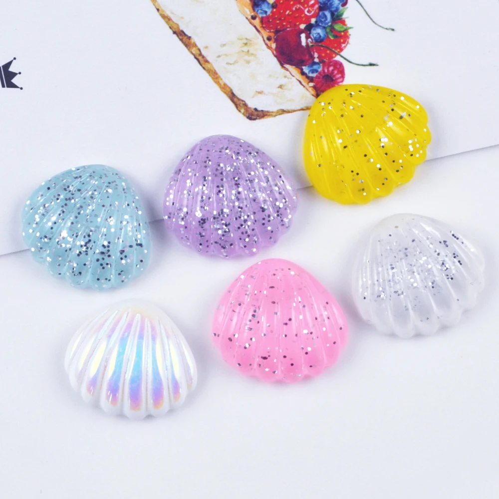 

100pcs/lot 20X21mm resin Simulation Sequin small shell resin crafts Cabochon Decorative For diy phone Decoration