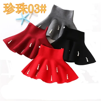 2019 New Fall and Winter Children's Clothing Girls Fashion Casual Knit Skirt Bottoming Pearl Princess Tutu Skirts Wild Child 2