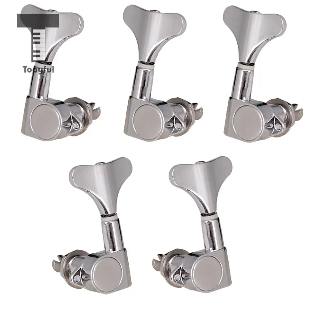 Tooyful Electric Bass String Tuning Peg Tuner Sealed Fish Tail Button for 4/5/6 String Bass
