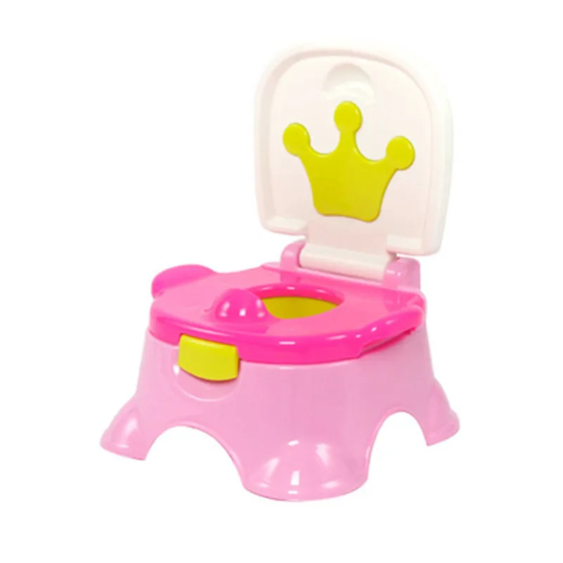Детский унитаз с рисунком короны, тренировочный горшок для мальчиков и девочек, дорожный писсуар, писсуары для ванной комнаты - Цвет: Pink