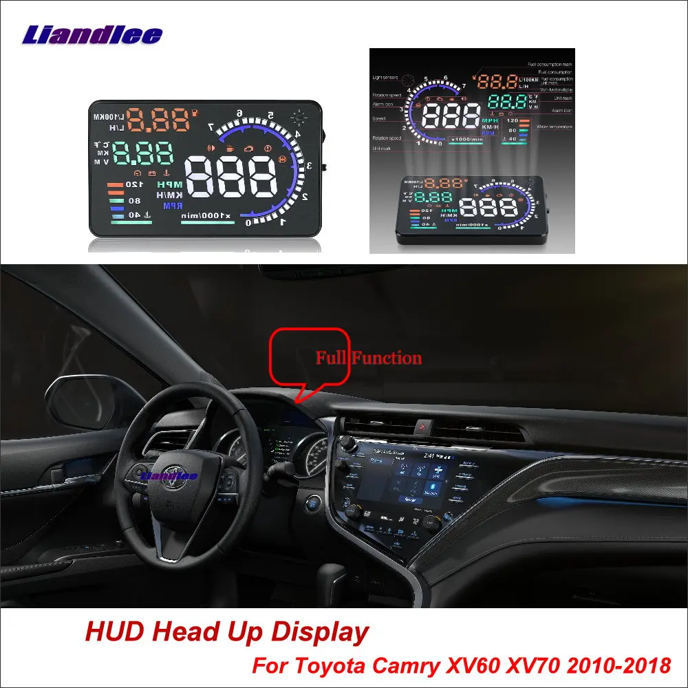 Автомобильный дисплей на лобовое стекло Liandlee HUD для Toyota Camry Avensis 2010 2018 безопасное
