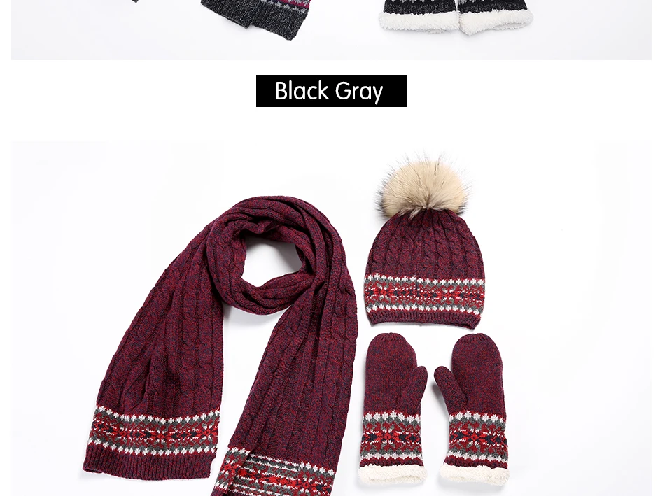 Scarf Hat Glove Sets TZ006 PC (5)