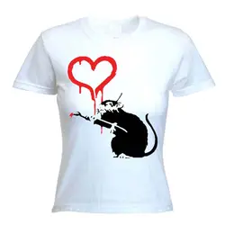 Женская футболка BANKSY LOVE RAT-выбор цветов-размеры от S до XL