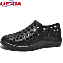 UEXIA; летние дышащие сандалии; Мужская открытая садовая обувь на плоской подошве; сандалии унисекс для влюбленных; пляжная повседневная обувь; Мужские Мягкие Шлепанцы; Лидер продаж