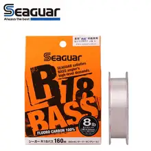 Оригинальная рыболовная леска SEAGUAR R18 BASS 160 м фторуглеродистая рыболовная леска 3LB-20LB удовлетворяет высоким требованиям рыболовов