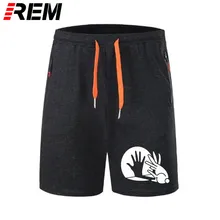 REM Короткие штаны для рук, теней, кроликов, негабаритных с животным принтом, для мужчин, высокое качество, хлопок, для мужчин, унисекс, повседневные топы, Harajuku, трусики
