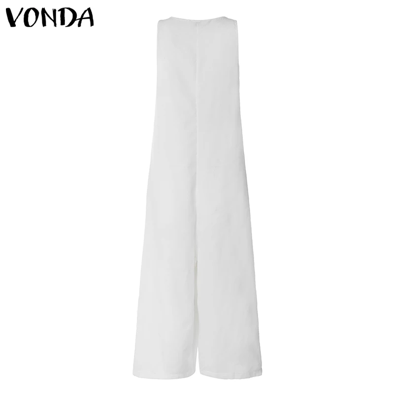 Костюмы, женские комбинезоны VONDA летние модные зеленые комбинезоны с открытыми плечами для беременных длинные штаны Свободные Комбинезоны