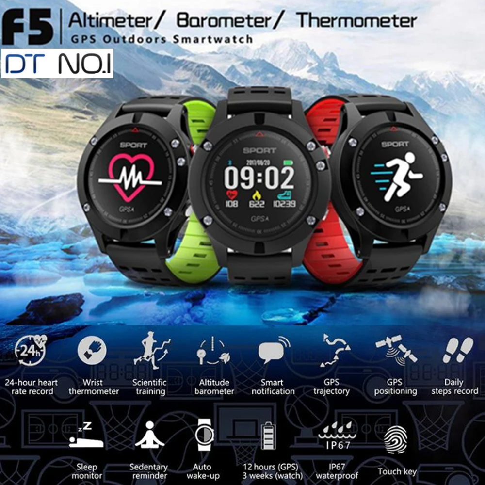 Original DTNO.1 F5 Sports Smart Watches Altimeter Thermometer GPS Watch Bluetooth 4.2 Heart Rate Monitor Smartwatch Android iOS Original DTNO.1 F5 Sports Smart Watches Altimeter Thermometer GPS Watch Bluetooth 4.2 Heart Rate Monitor Smartwatch Android iOS