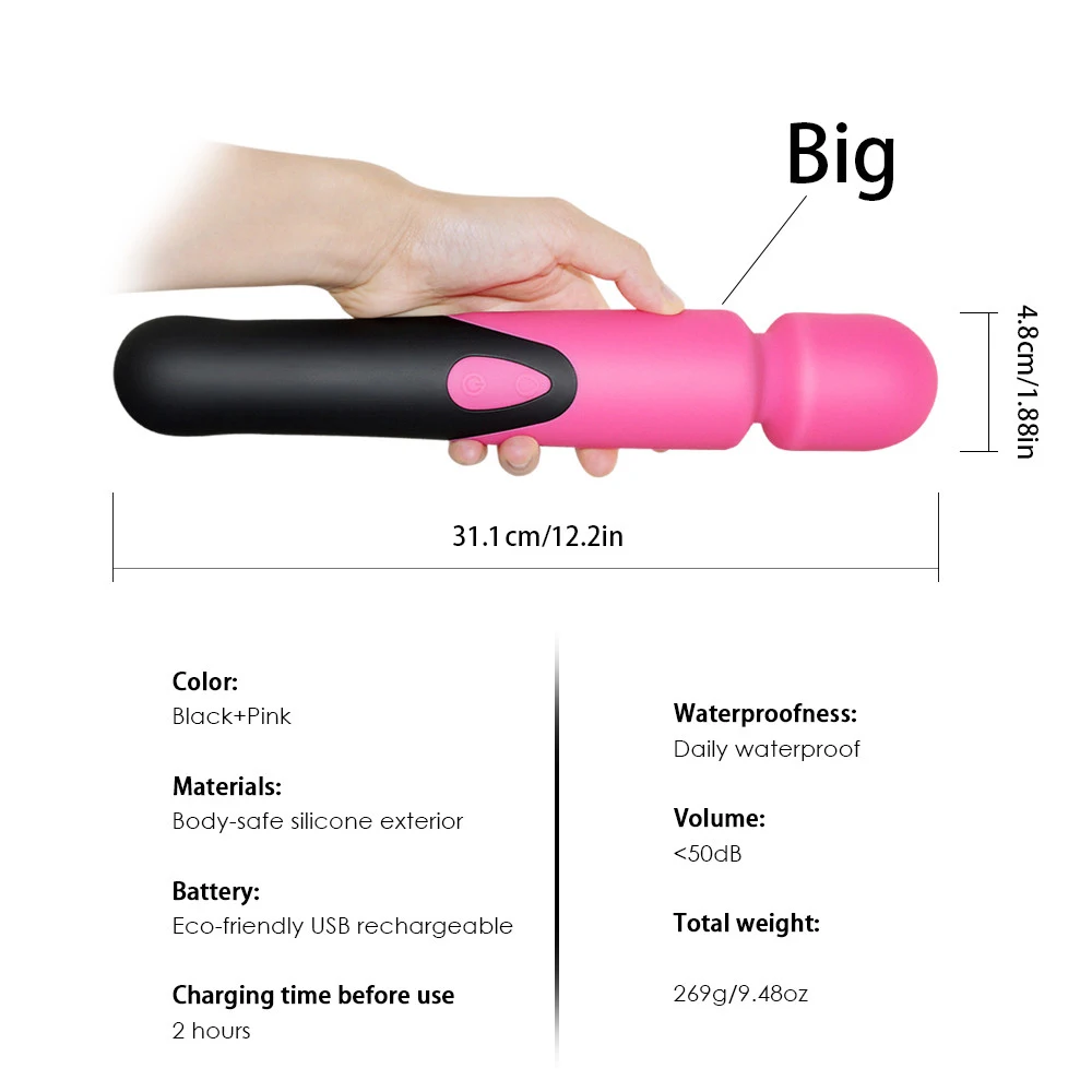 _0310 Speeds Powerful Big Vibrators for Women Magic Wand Body Massager Sex Toy For Woman Clitoris Stimulate Female Sex Products