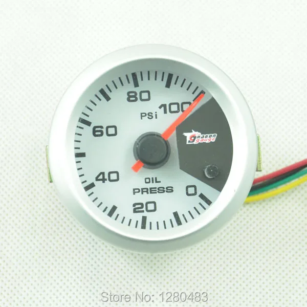 52MM 7 Color blacklight Oil Pressure gauge Meter Gauge with Sensor for 0 100PSI Free shipping