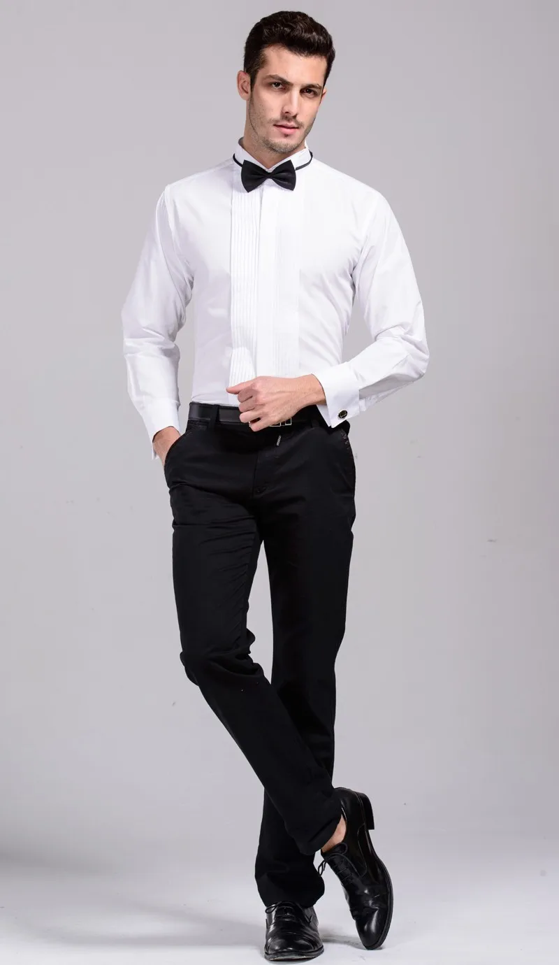 New Arrival French Cuff Wing Tip Collar Men's Formal Dress Shirts