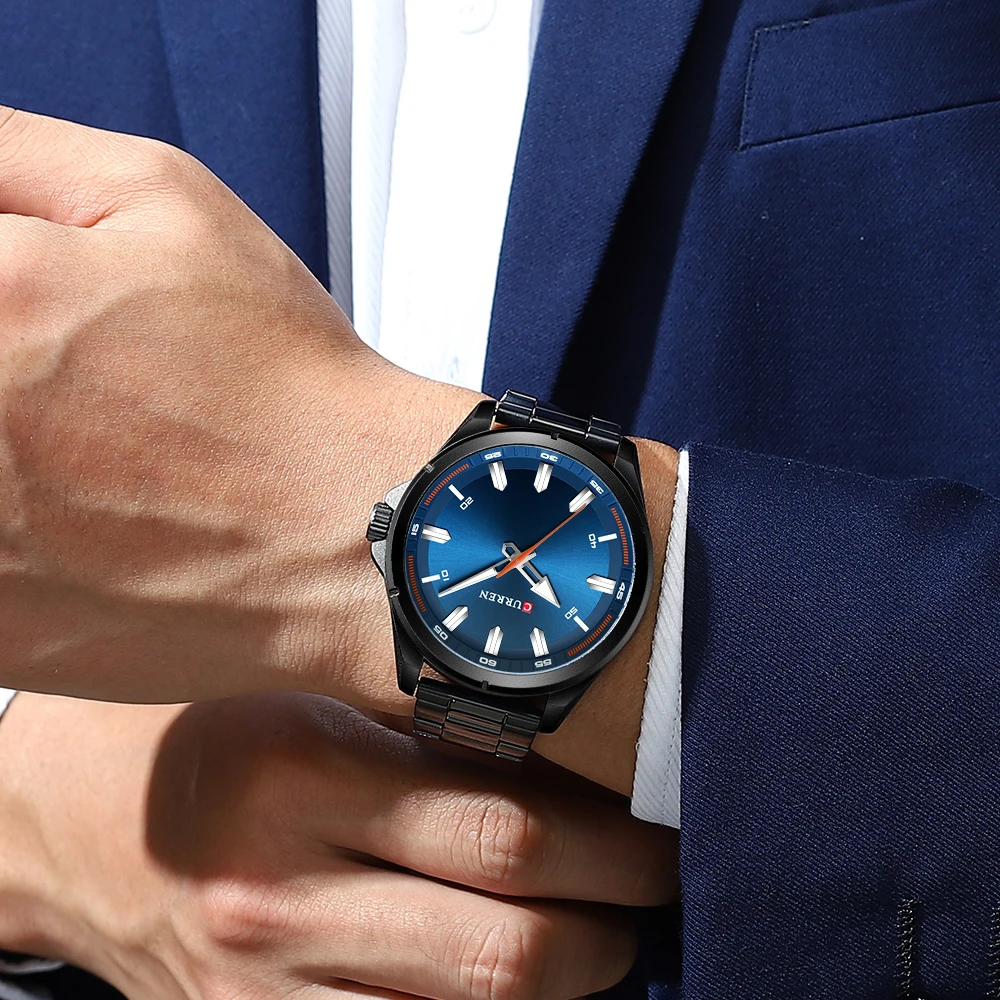 Newest CURREN Luxury Top Brand Watches Men Blue Military Army Analog Quartz Men's Wrist Watch with 