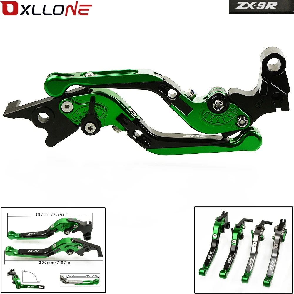 

FOR KAWASAKI ZX9R ZX-9R 2000 2001 2002 2003 accessories brake lever CNC motorcycle folding extendable brake clutch levers