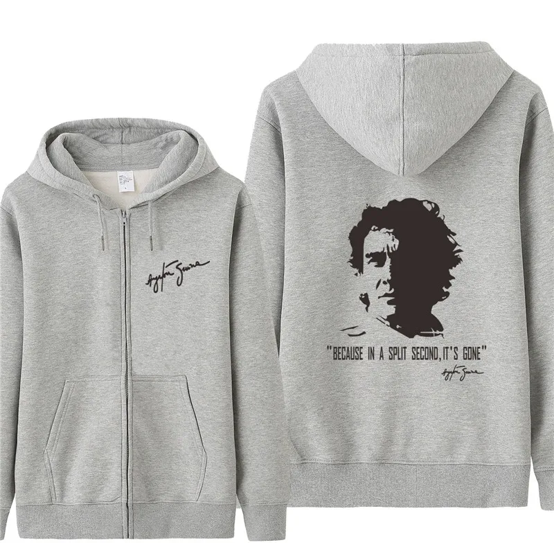 

Fashion New Ayrton Senna Sweatshirts Men Fleece Zippe rAyrton Senna Hoodies Men Boy Man Coat Sweatshirts Pullover
