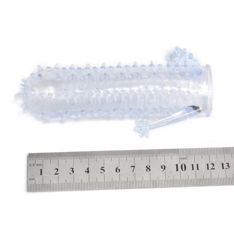 Silicone Condom Delay Extension Crystal Penis Sleeve Extender Enlarger Erection Impotence Aid Sex Product for Men 8