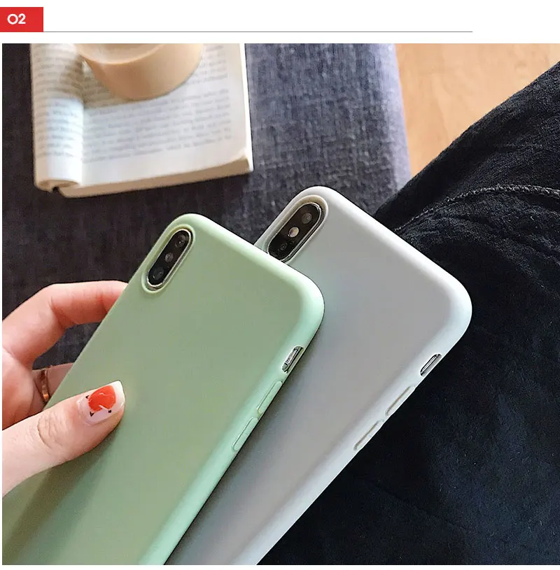 Silicone Candy Color Case For iPhone 8 8plus 7 7 Plus Phone Cases For iFhone 6 s 6s Plus X XR XS Max Cases Cover Coque Capinha (22)