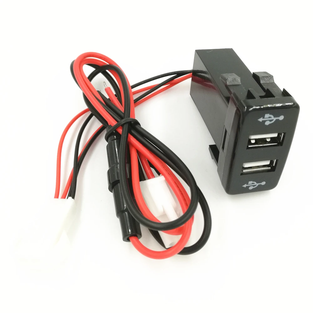 Двойной USB разъем интерфейса для Toyota VIGO Зарядка iPhone MP3 MP4 смартфон PAD планшетный ПК