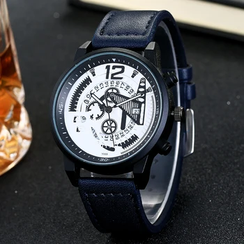 

Cool Fashion Geometry Gear Design Watch Men Steampunk Unique Style Womens Mens Quartz Wristwatches Young Man Watch Christmas Gif