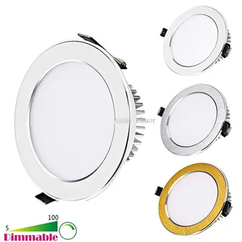 

10pcs DHL Silver / Gold / Milky White Ceiling light 9W 15W 21W AC 85-265V 110V 220V Dimming lighting SMD 5630 LED Down lights