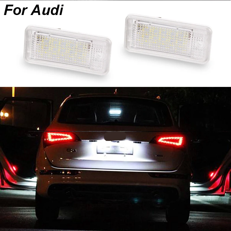 Комплект из 2 предметов, белый 3W 18 SMD Led номерной знак светильник Led лампы подсветки номерного знака для Audi A4 A6 C6 A3 S3 S4 B6 B7 S6 A8 S8 Rs4 Rs6 Q7