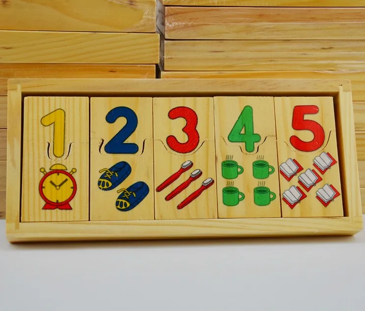

2015 kids educationa wooden children figure count Early childhood mathematics intelligence math toys montessori materials W017