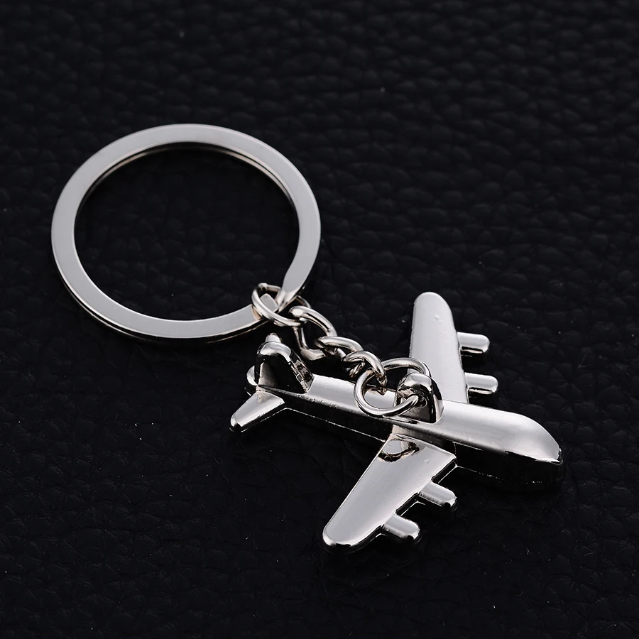 10pcs Metal Aircraft Keychain Charm Airplane Car Key Ring Holder Alloy