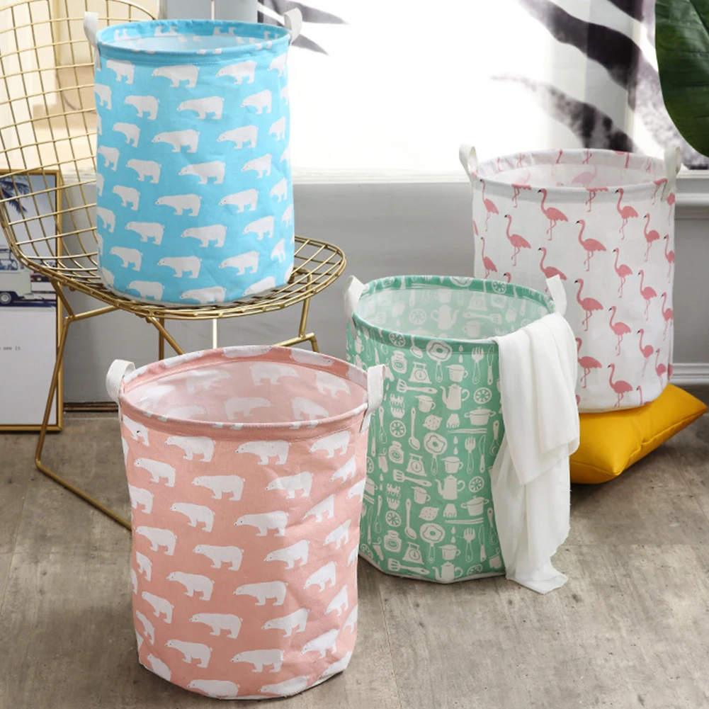 Flamingo Large Sized Waterproof Foldable Laundry Hamper Bucket,Dirty Clothes Laundry Basket, Bin Storage Organizer For Toy Colle