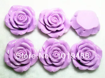 

Light purple color 42 mm resin rose flower 50 PCS/lot, (back perforation) ,for chunky beads necklace jewelry