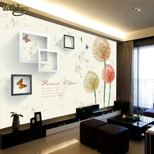 Beibehang Marco de diente de león personalizado 3D estereoscópico Mural papel tapiz dormitorio TV telón de fondo papel de pared decoración del hogar papel de pared