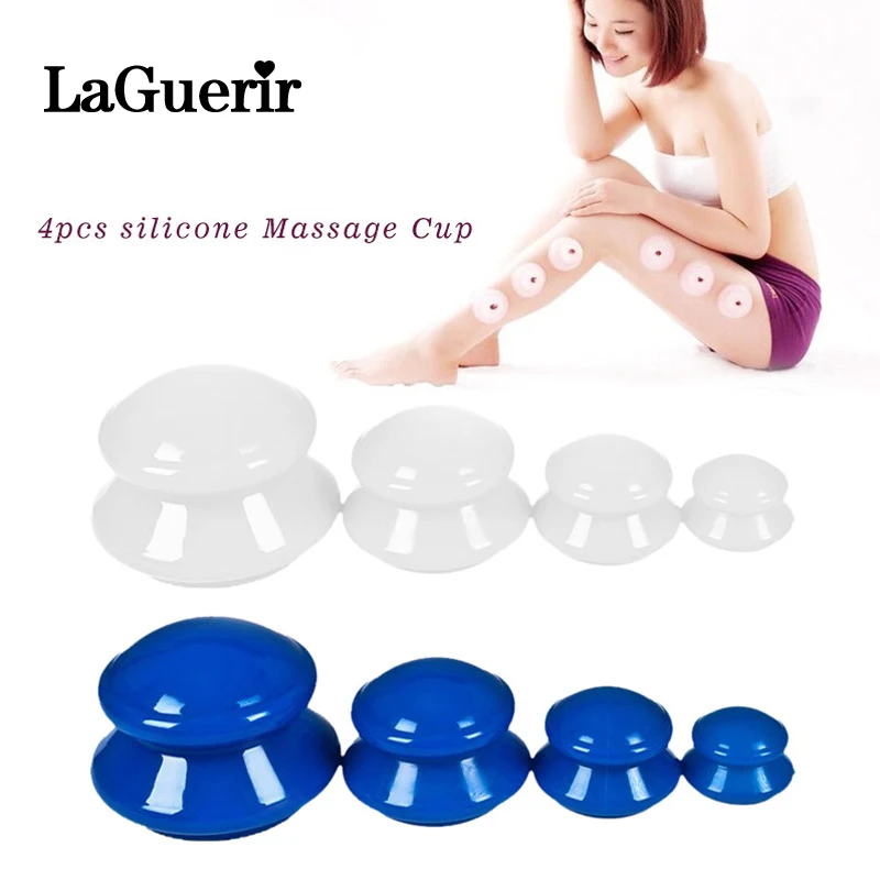 

4Pcs Moisture Absorber Anti Cellulite Vacuum Cupping Cup Silicone Family Facial Body Massage Therapy Cupping Cup Silicone Vacuum
