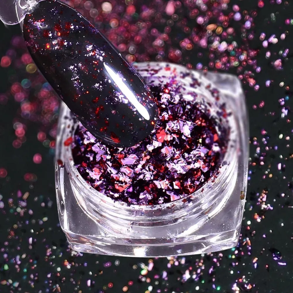 BeautyBigBang блеск для ногтей порошок алюминиевые блестки 0,2 г Bling украшения для ногтей аксессуары украшения Красочный пигмент Dip порошок - Цвет: 2