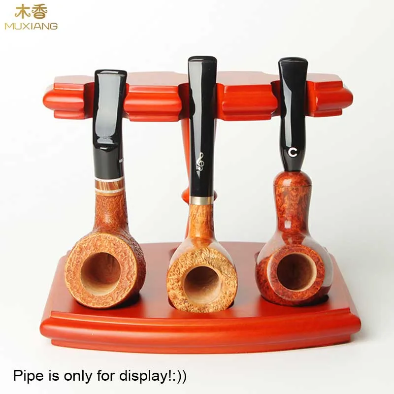 zt7 muxiang good quality beech wood pipe holder 6 seat smoking pipe rack vertical tobacco pipe stander for 6 pipes china factory sale