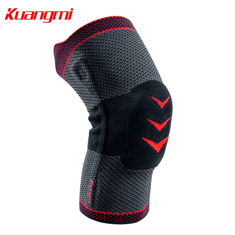 Kuangmi 1 قطعة حماية الرضفة لضغط الركبة منصات الرياضة الدافئة الركبة كم كرة السلة الكرة الطائرة حامي الشكر