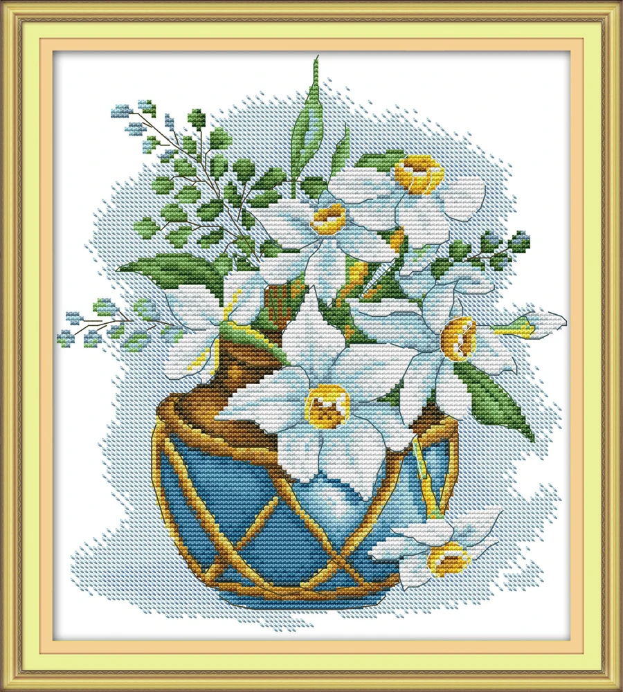 

Blooming cross stitch kit aida 14ct 11ct count print canvas stitches embroidery DIY handmade needlework
