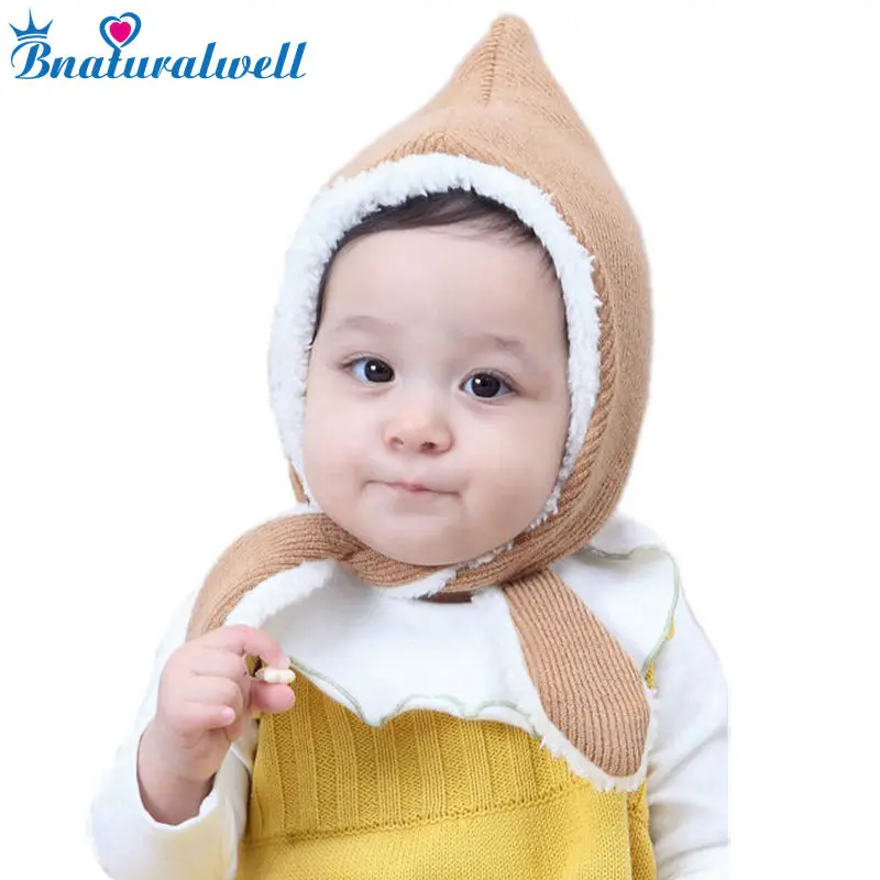BnBnaturalwell детский вязаный берет шапка для малышей зимняя теплая Pixie Photo Prop детская